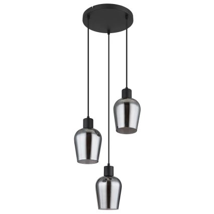 Globo - Hängeleuchte 3xE27/40W/230V d 28,5 cm schwarz