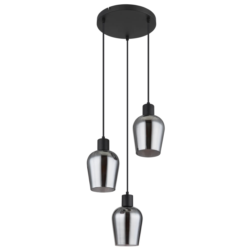 Globo - Hängeleuchte 3xE27/40W/230V d 28,5 cm schwarz