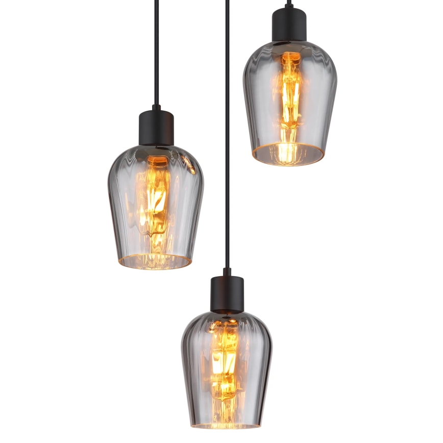 Globo - Hängeleuchte 3xE27/40W/230V d 28,5 cm schwarz