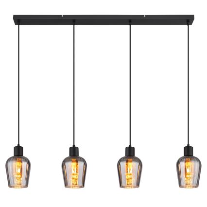 Globo - Hängeleuchte 4xE27/40W/230V schwarz