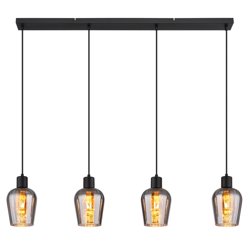 Globo - Hängeleuchte 4xE27/40W/230V schwarz