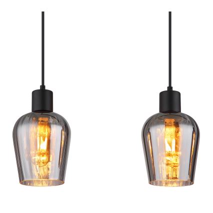Globo - Hängeleuchte 4xE27/40W/230V schwarz