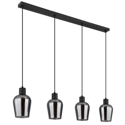 Globo - Hängeleuchte 4xE27/40W/230V schwarz