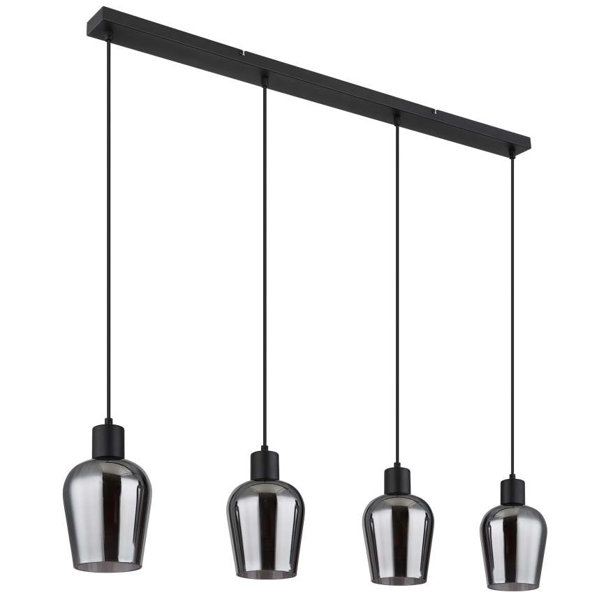 Globo - Hängeleuchte 4xE27/40W/230V schwarz