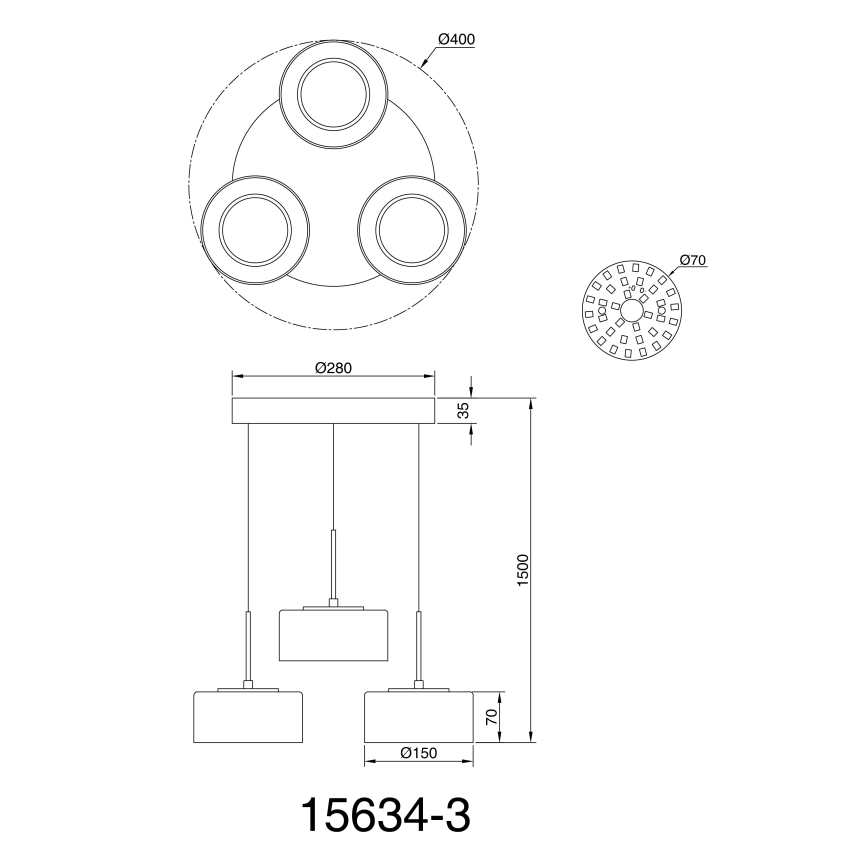 Globo - LED-Hängeleuchte 3xLED/8W/230V
