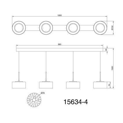 Globo - LED-Hängeleuchte 4xLED/8W/230V