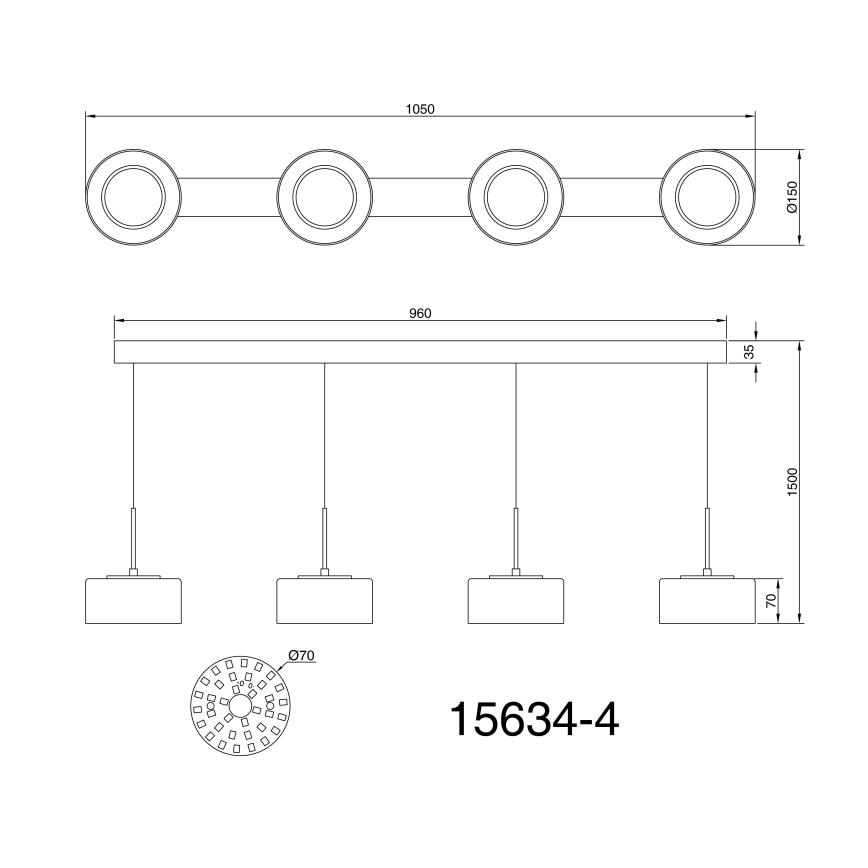 Globo - LED-Hängeleuchte 4xLED/8W/230V