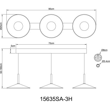Globo - LED-Pendelleuchte an Seil LED/24W/230V 4000K cremefarben