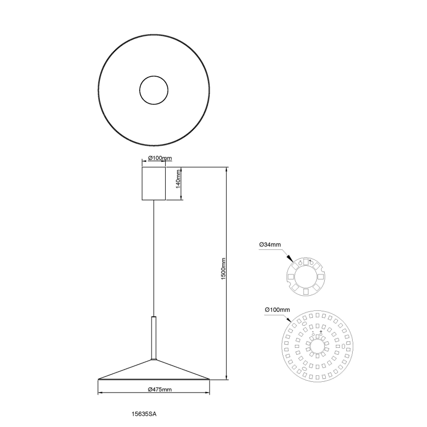 Globo - LED-Pendelleuchte an Seil LED/18W/230V 4000K cremefarben