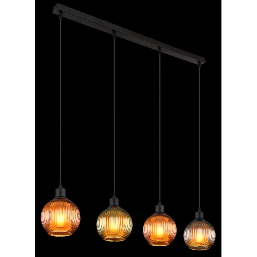 Globo - Hängeleuchte 4xE27/25W/230V kupfern/grün/blau