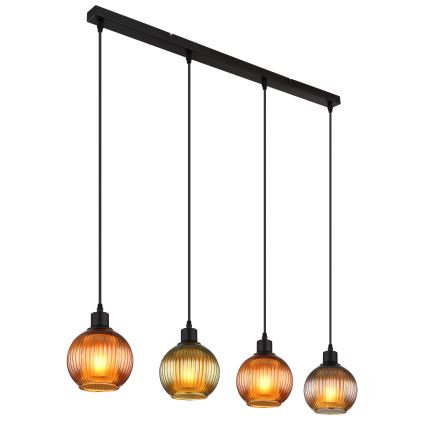 Globo - Hängeleuchte 4xE27/25W/230V kupfern/grün/blau