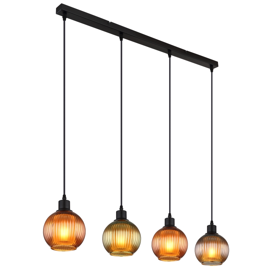 Globo - Hängeleuchte 4xE27/25W/230V kupfern/grün/blau