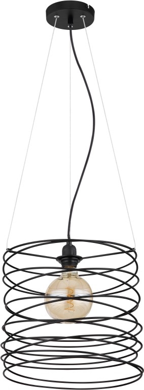 Globo 15640H - Pendelleuchte TILLY mit Seilaufhängung, 1x E27/60W/230V, schwarz