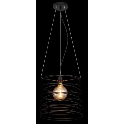 Globo 15640H - Pendelleuchte TILLY mit Seilaufhängung, 1x E27/60W/230V, schwarz