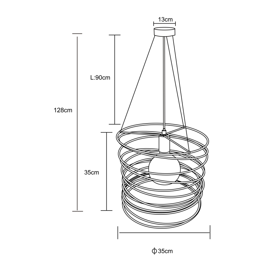 Globo 15640H - Pendelleuchte TILLY mit Seilaufhängung, 1x E27/60W/230V, schwarz