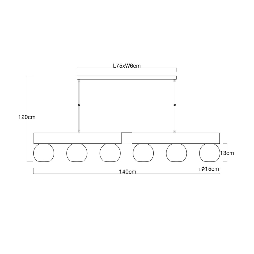 Globo - Hängeleuchte mit Kabelaufhängung 6xE27/40W/230V