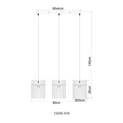 Globo - Pendelleuchte an Kabel 3xE27/60W/230V