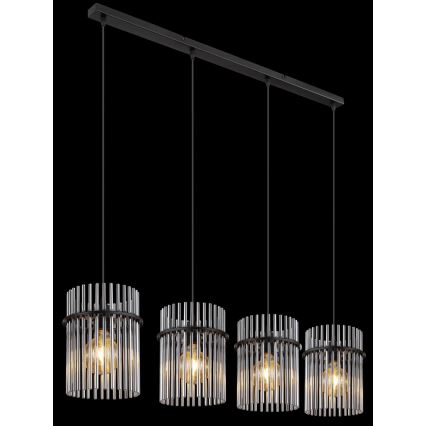 Globo - Hängeleuchte 4xE27/60W/230V schwarz