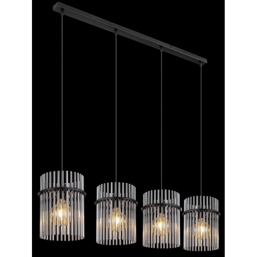 Globo - Hängeleuchte 4xE27/60W/230V schwarz