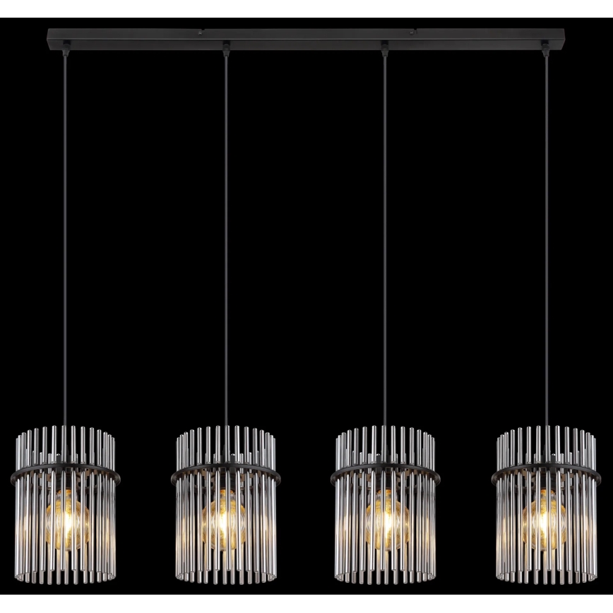 Globo - Hängeleuchte 4xE27/60W/230V schwarz