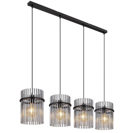 Globo - Hängeleuchte 4xE27/60W/230V schwarz
