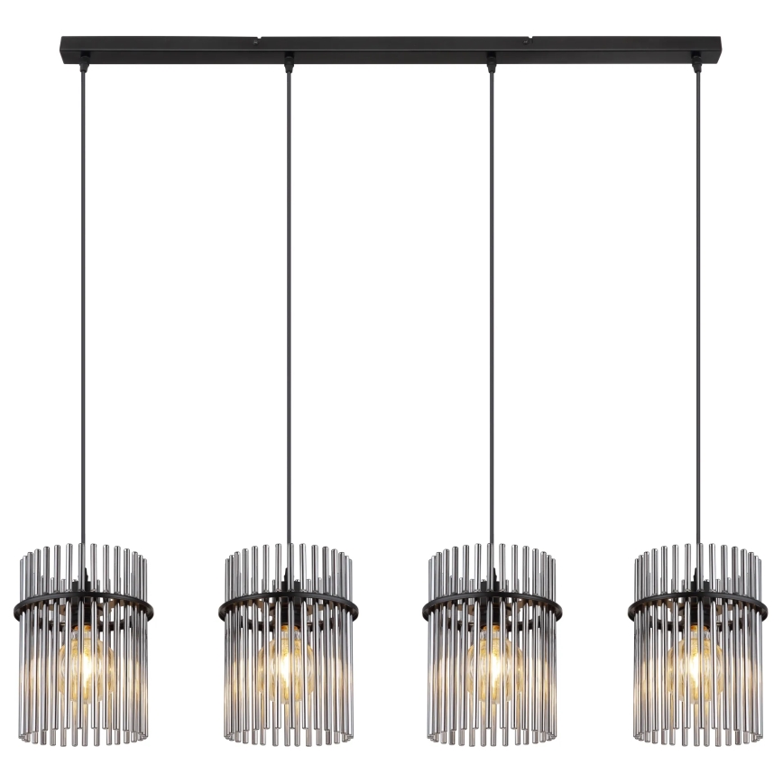 Globo - Hängeleuchte 4xE27/60W/230V schwarz