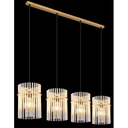 Globo - Hängeleuchte 4xE27/60W/230V golden