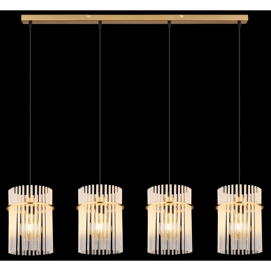 Globo - Hängeleuchte 4xE27/60W/230V golden