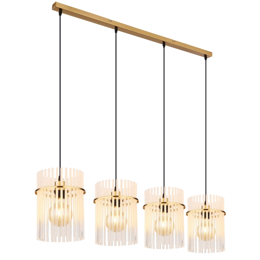 Globo - Hängeleuchte 4xE27/60W/230V golden