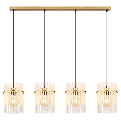 Globo - Hängeleuchte 4xE27/60W/230V golden