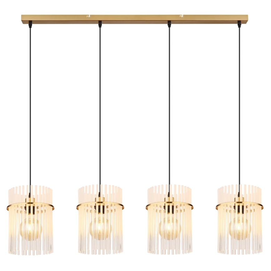 Globo - Hängeleuchte 4xE27/60W/230V golden