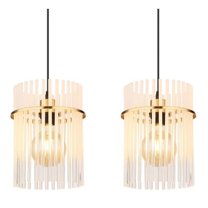 Globo - Hängeleuchte 4xE27/60W/230V golden