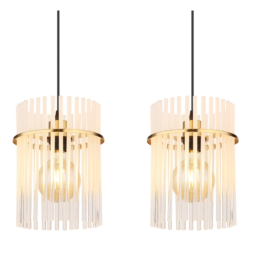 Globo - Hängeleuchte 4xE27/60W/230V golden