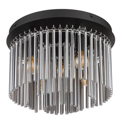 Globo - Anbau-Kronleuchter 5xE14/40W/230V d 32 cm schwarz