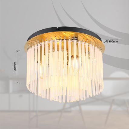 Globo - Deckenleuchte 5xE27/60W/230V d 32 cm golden