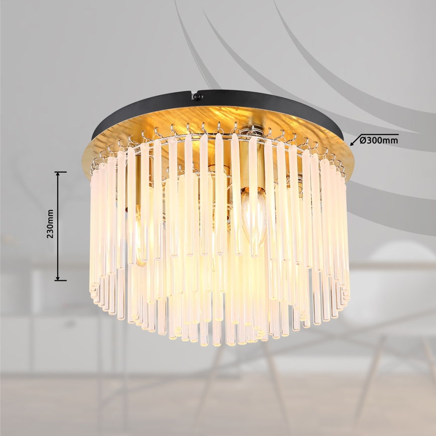 Globo - Deckenleuchte 5xE27/60W/230V d 32 cm golden