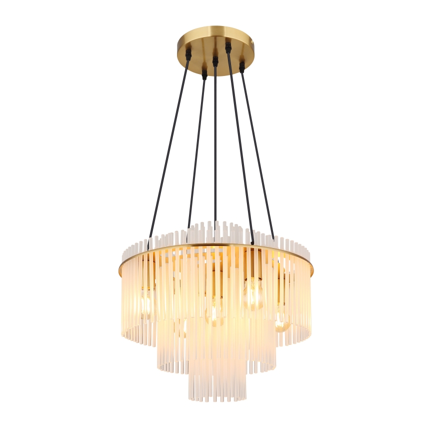 Globo - Pendelleuchte an Kabel 5xE27/60W/230V goldfarben
