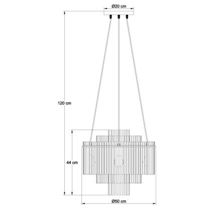 Globo - Pendelleuchte an Kabel 5xE27/60W/230V goldfarben