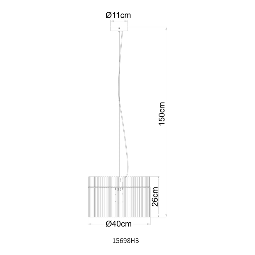 Globo - Pendelleuchte mit Kabel 1xE27/60W/230V Ø 40 cm cremefarben