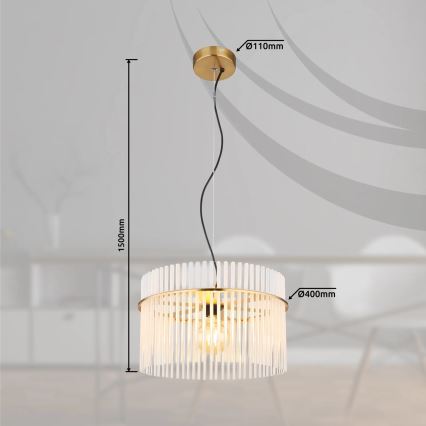 Globo - Hängeleuchte 1xE27/60W/230V d 40 cm golden
