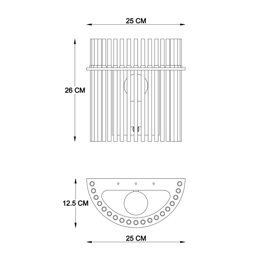 Globo - Wandleuchte 1xE27/60W/230V schwarz