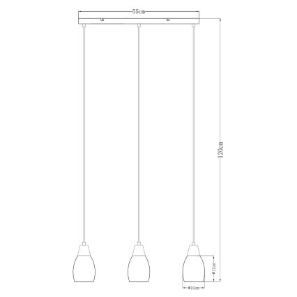 Globo - Hängeleuchte an Schnur 3xE27/15W/230V