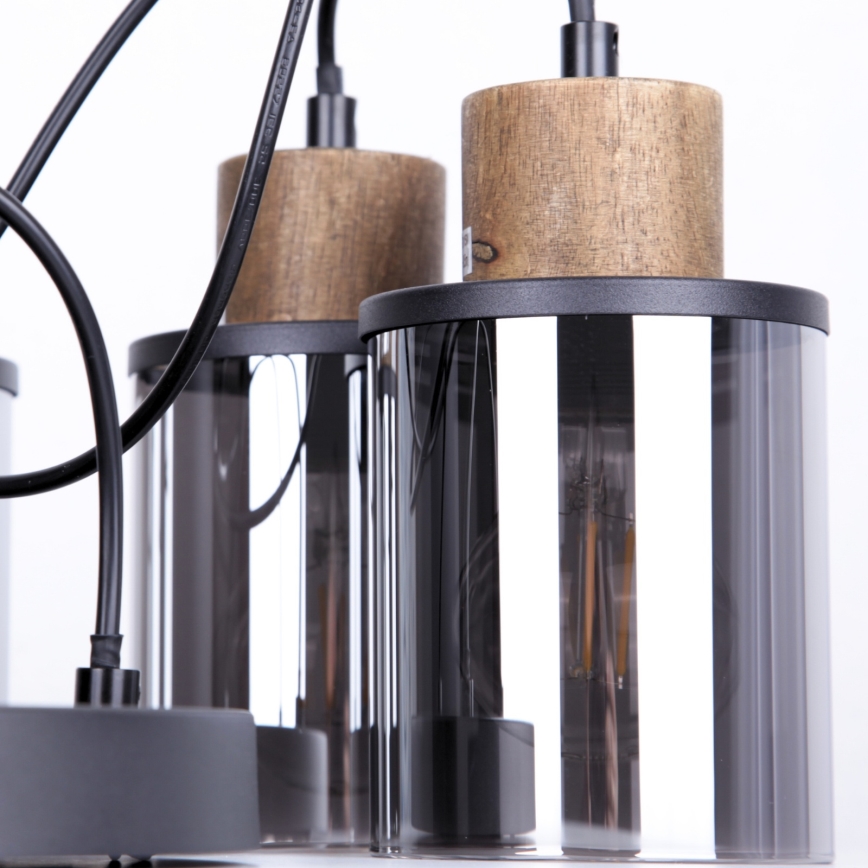 Globo - Hängeleuchte 3xE27/15W/230V d 27 cm Eiche