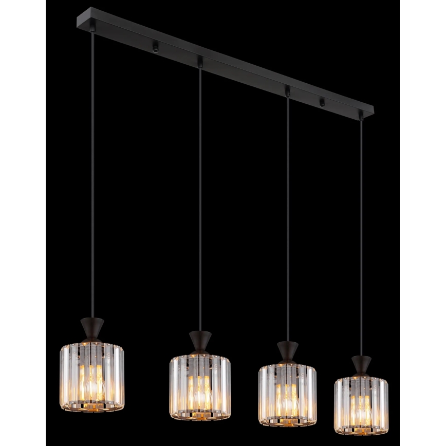 Globo - Hängeleuchte 4xE27/60W/230V schwarz