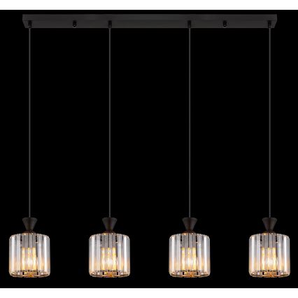 Globo - Hängeleuchte 4xE27/60W/230V schwarz