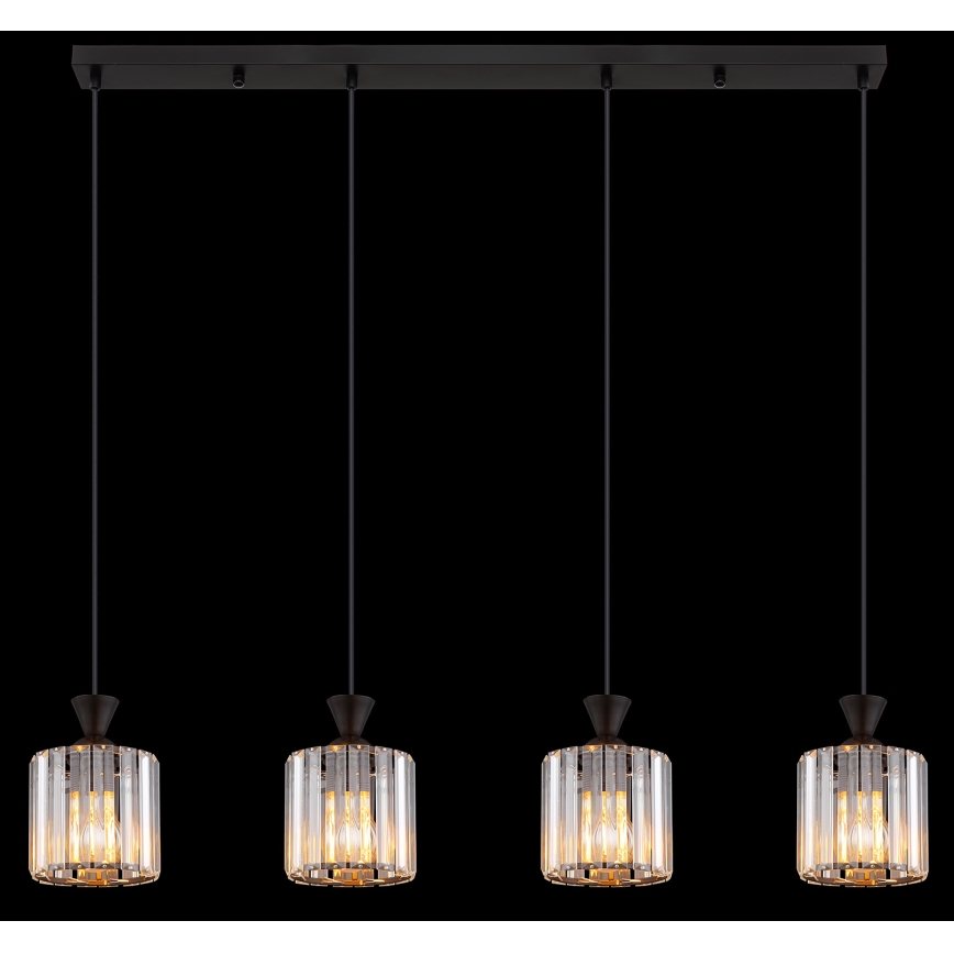 Globo - Hängeleuchte 4xE27/60W/230V schwarz