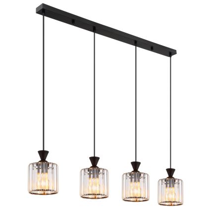 Globo - Hängeleuchte 4xE27/60W/230V schwarz