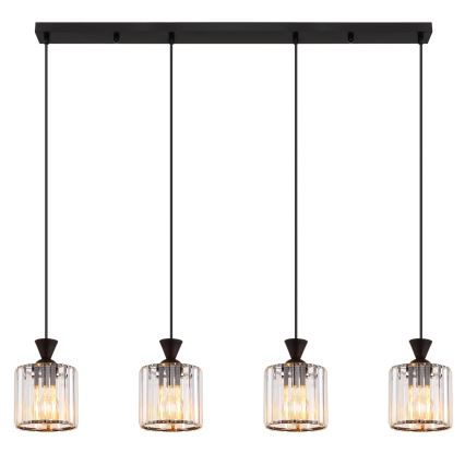 Globo - Hängeleuchte 4xE27/60W/230V schwarz