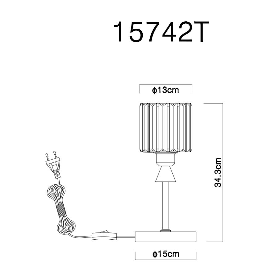 Globo - Tischleuchte 1xE27/60W/230V d 15 cm schwarz