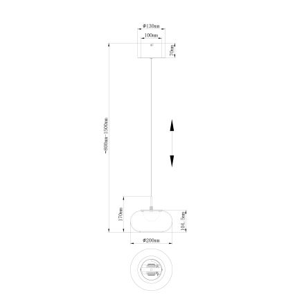 Globo - LED-Hängeleuchte LED/6W/230V schwarz